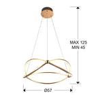 Lámpara de techo Ocellis LED oro rosa Ø57 - medidas
