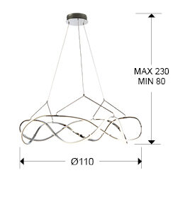 Lámpara de techo Molly LED cromo Ø110 dimable - medidas