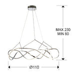Lámpara de techo Molly LED cromo Ø110 dimable - medidas