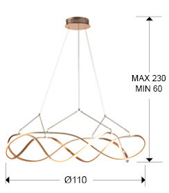 Lámpara de techo Molly LED oro rosa Ø110 dimable - medidas