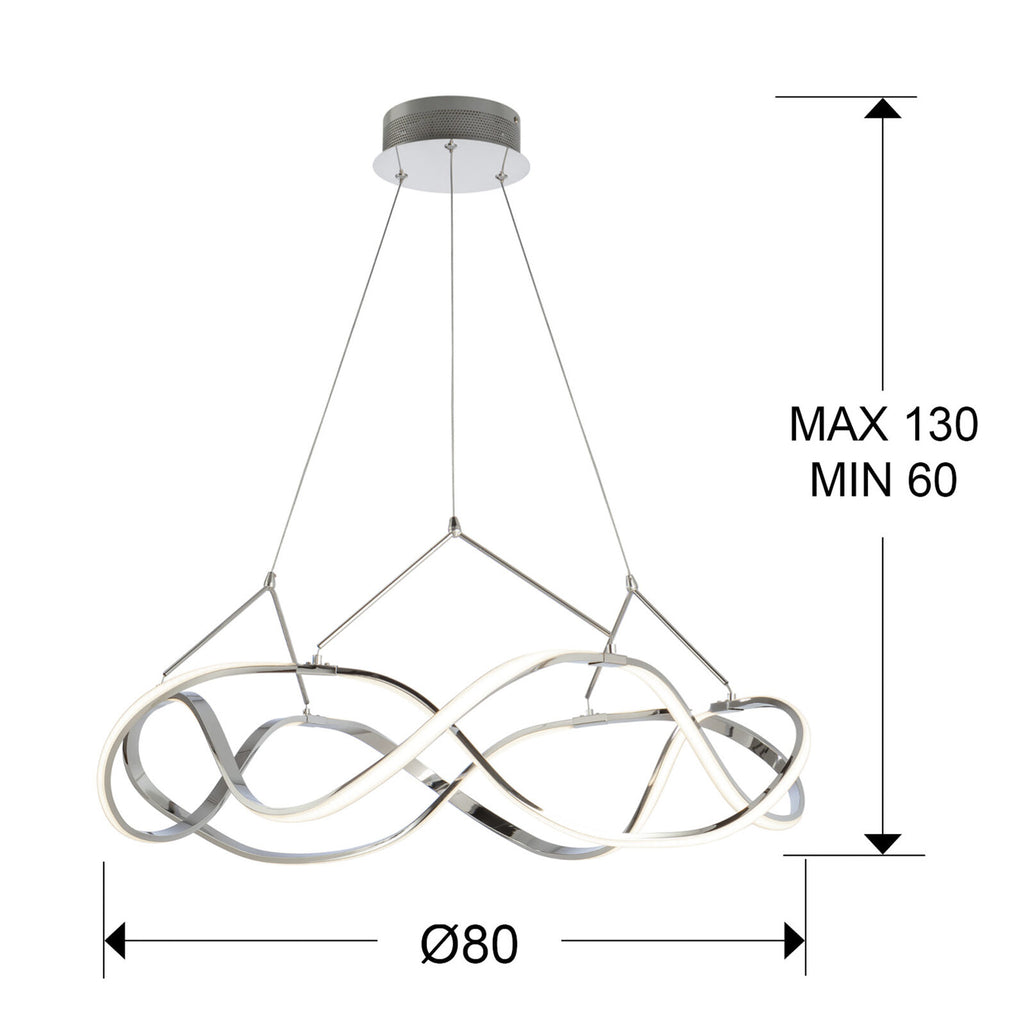 Lámpara de techo Molly LED cromo Ø80 dimable - medidas