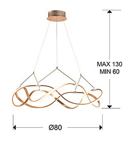 Lámpara de techo Molly LED oro rosa Ø80 dimable - medidas