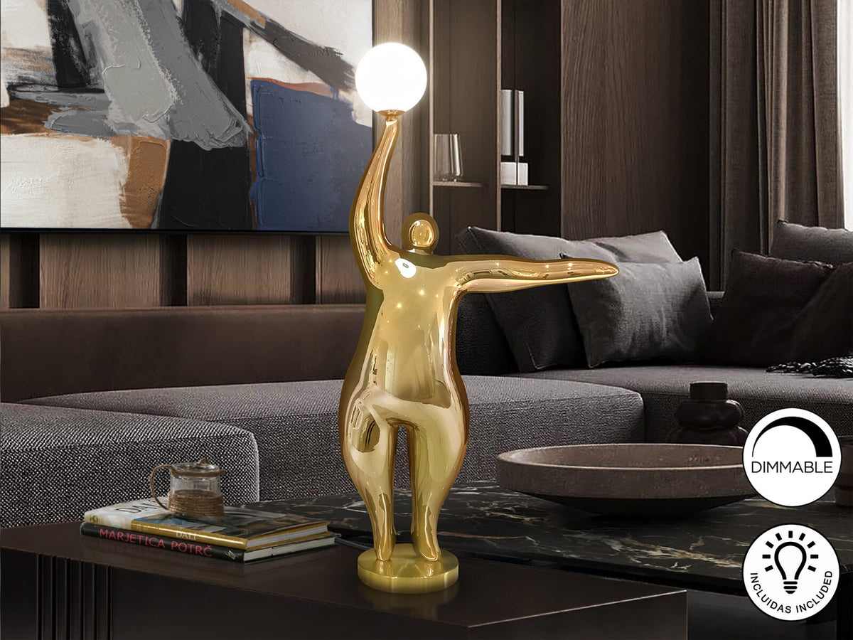 Figura decorativa con luz El globo oro