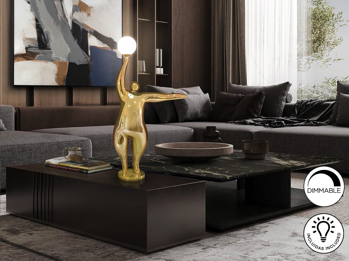 Figura decorativa con luz El globo oro