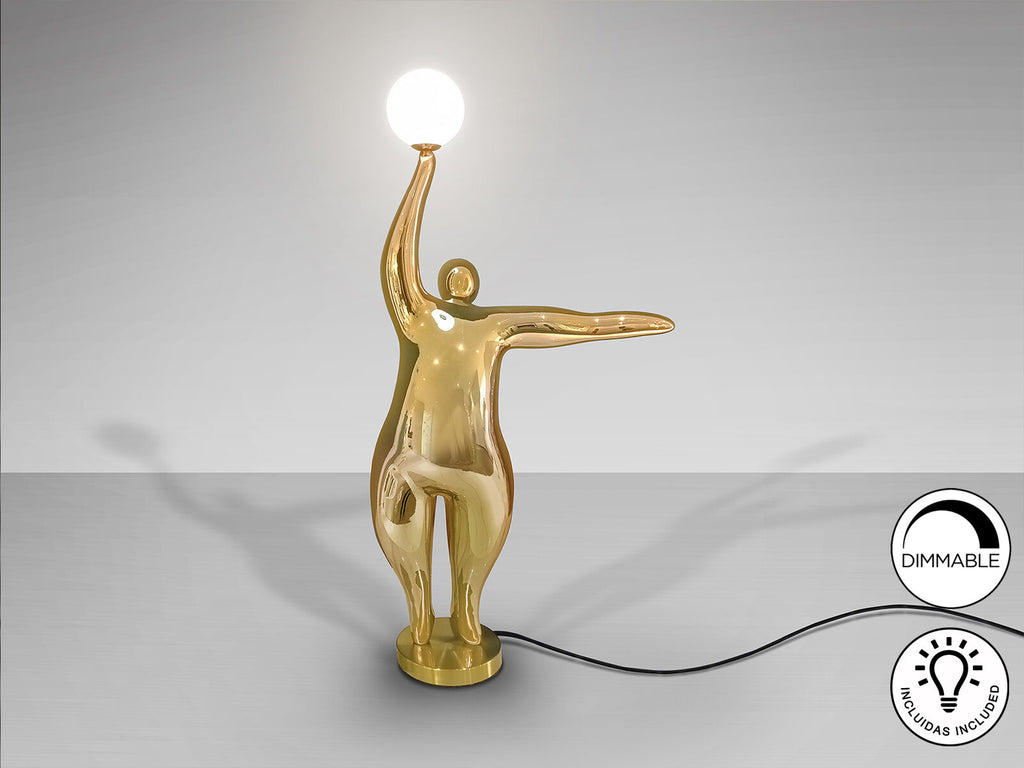 Figura decorativa con luz El globo oro