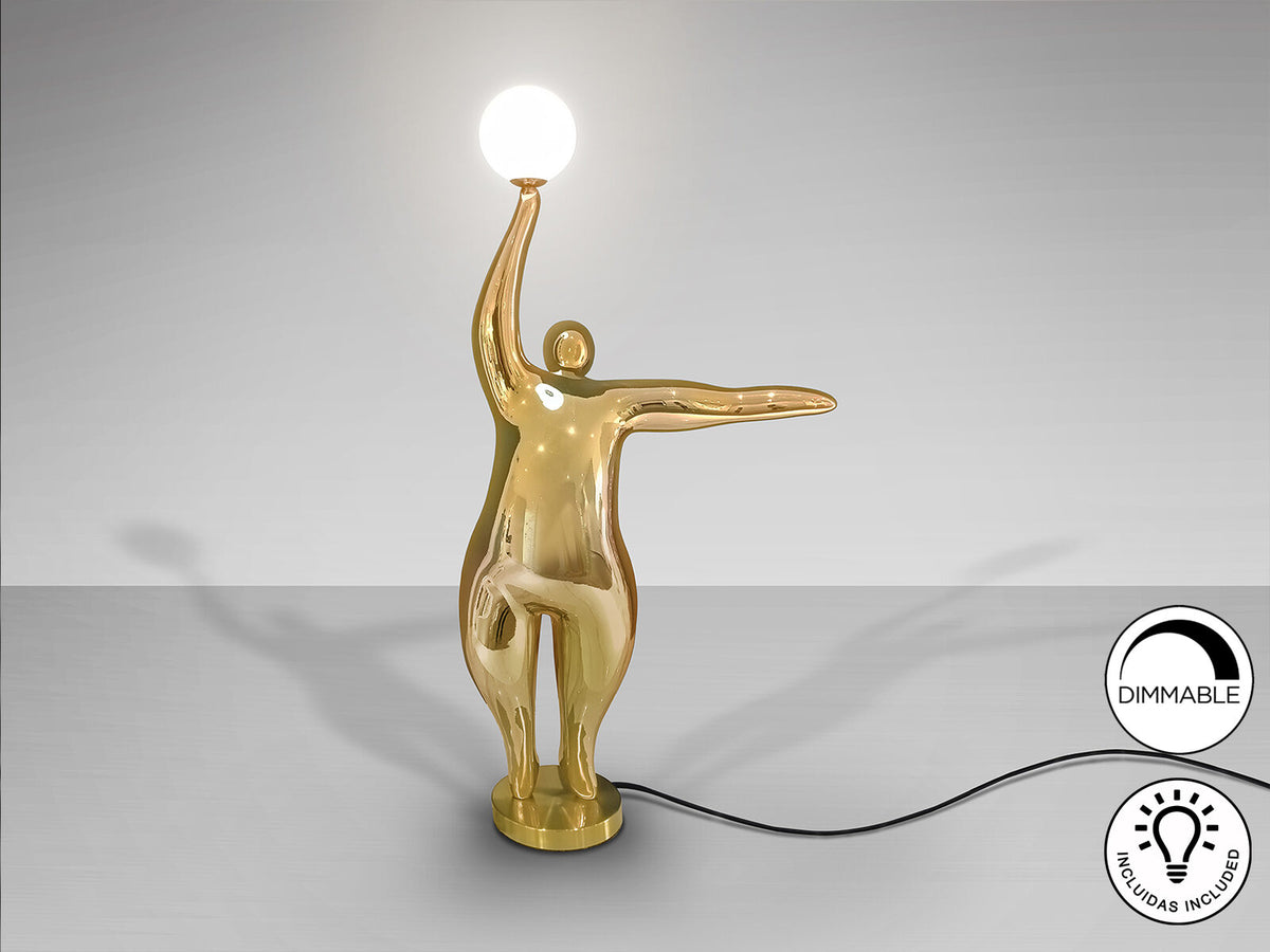 Figura decorativa con luz El globo oro