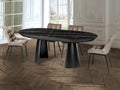 Mesa de comedor extensible Capri 205-405 negro y mármol negro