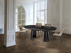 Mesa de comedor extensible Capri 205-405 negro y mármol negro