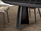 Mesa de comedor extensible Capri 205-405 negro y mármol negro