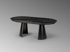 Mesa de comedor extensible Capri 205-405 negro y mármol negro