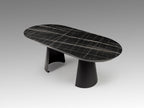 Mesa de comedor extensible Capri 205-405 negro y mármol negro
