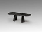 Mesa de comedor extensible Capri 205-405 negro y mármol negro