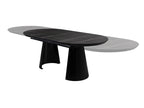 Mesa de comedor extensible Capri 205-405 negro y mármol negro