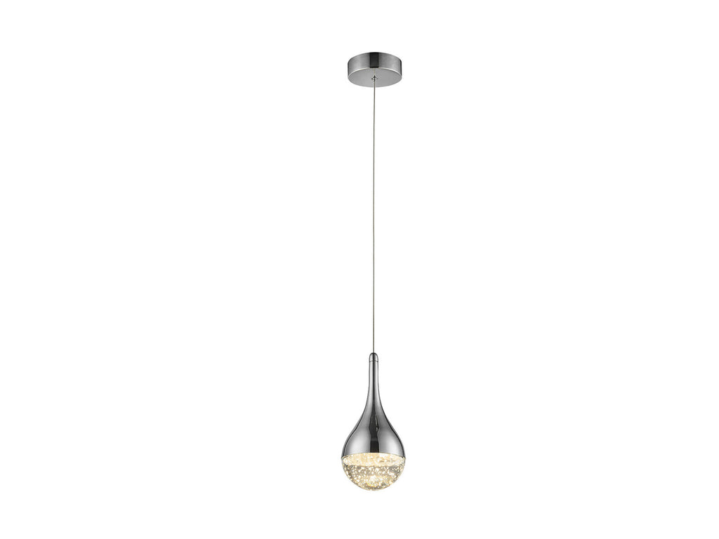 Lámpara colgante Elie gota de cristal Ø10 cromo