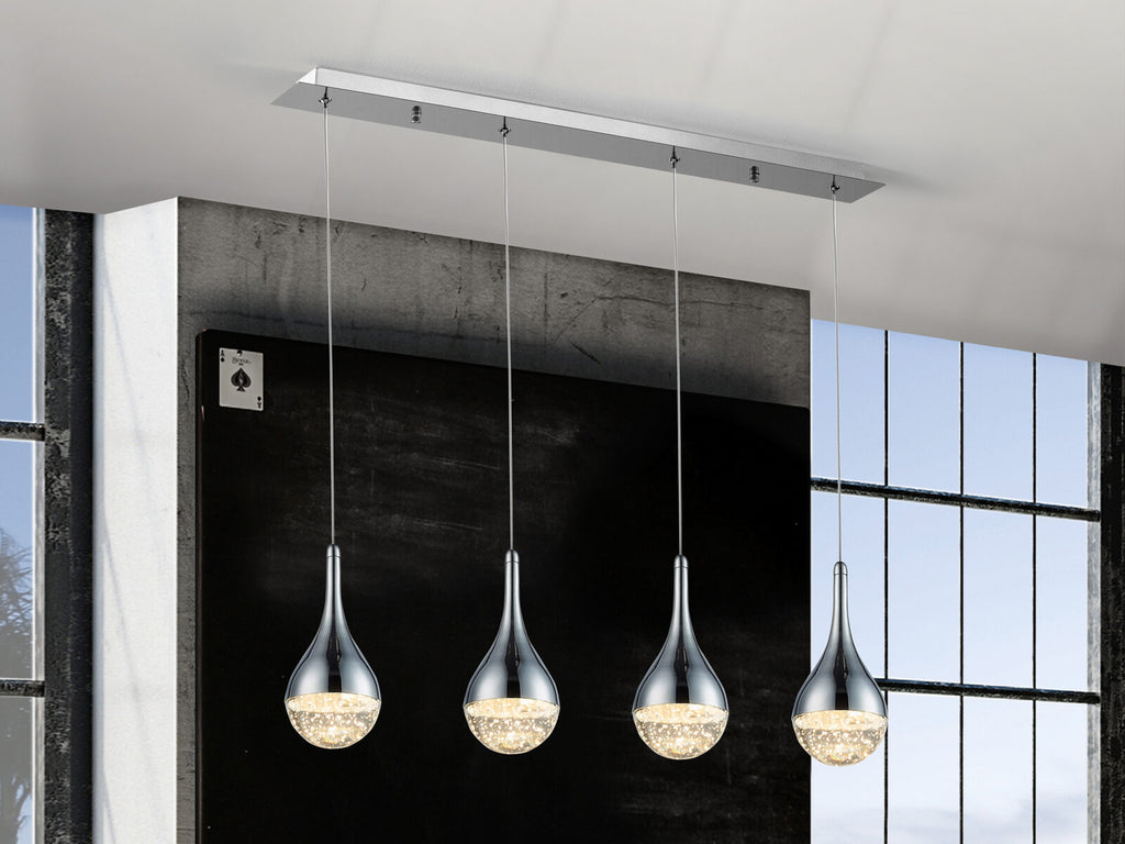 Lámpara de techo Elie 4 luces cromo
