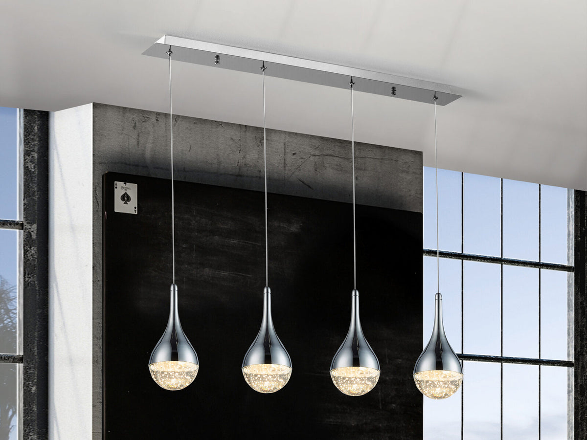 Lámpara de techo Elie 4 luces cromo