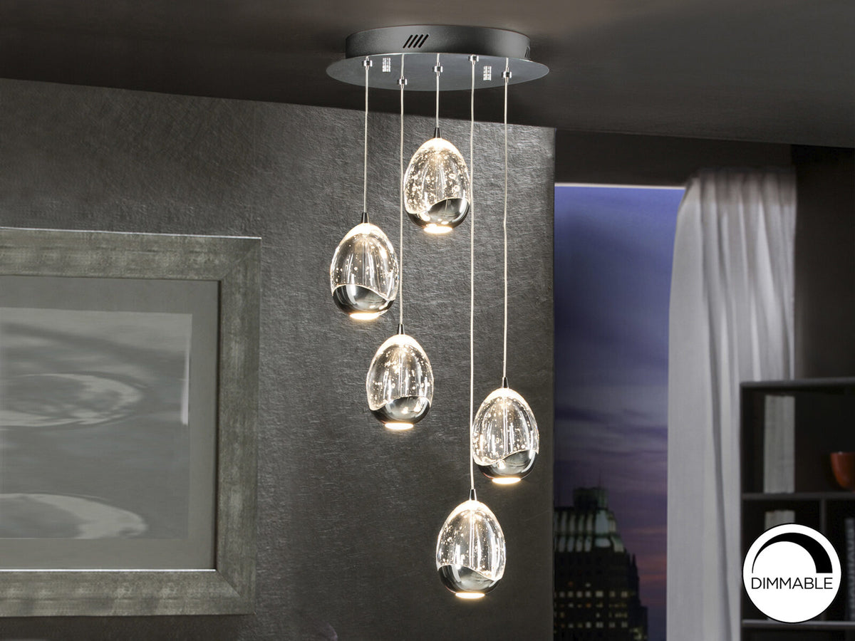 Lámpara de techo Rocío 5 luces Ø30