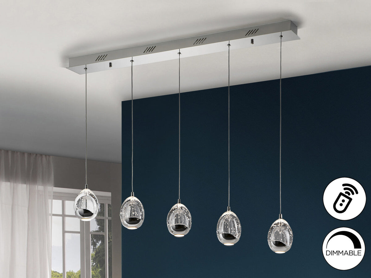 Lámpara de techo Rocío lineal 5 luces dimable