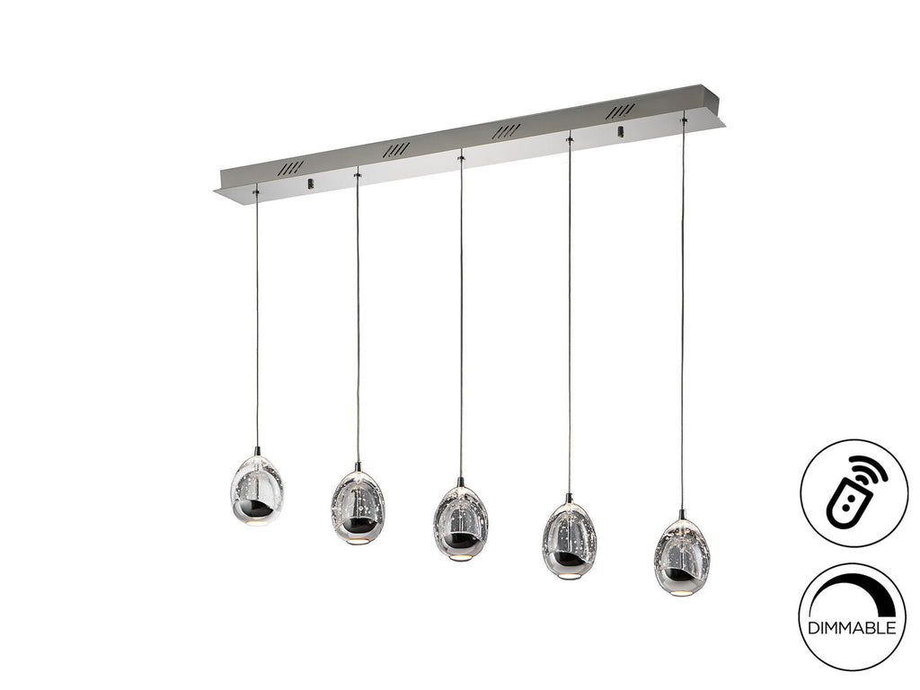 Lámpara de techo Rocío lineal 5 luces dimable