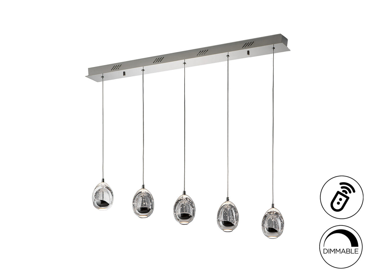 Lámpara de techo Rocío lineal 5 luces dimable