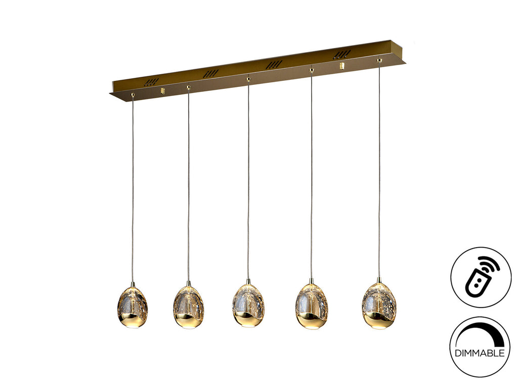 Lámpara de techo Rocío lineal 5 luces dimable