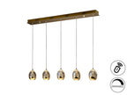 Lámpara de techo Rocío lineal 5 luces dimable