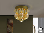 Plafón LED Rocío 6 luces oro dimable