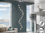Lámpara de techo grande Rocío 14 luces cromo Ø50 dimable hasta 500 cm