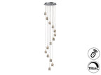 Lámpara de techo grande Rocío 14 luces cromo Ø50 dimable hasta 500 cm