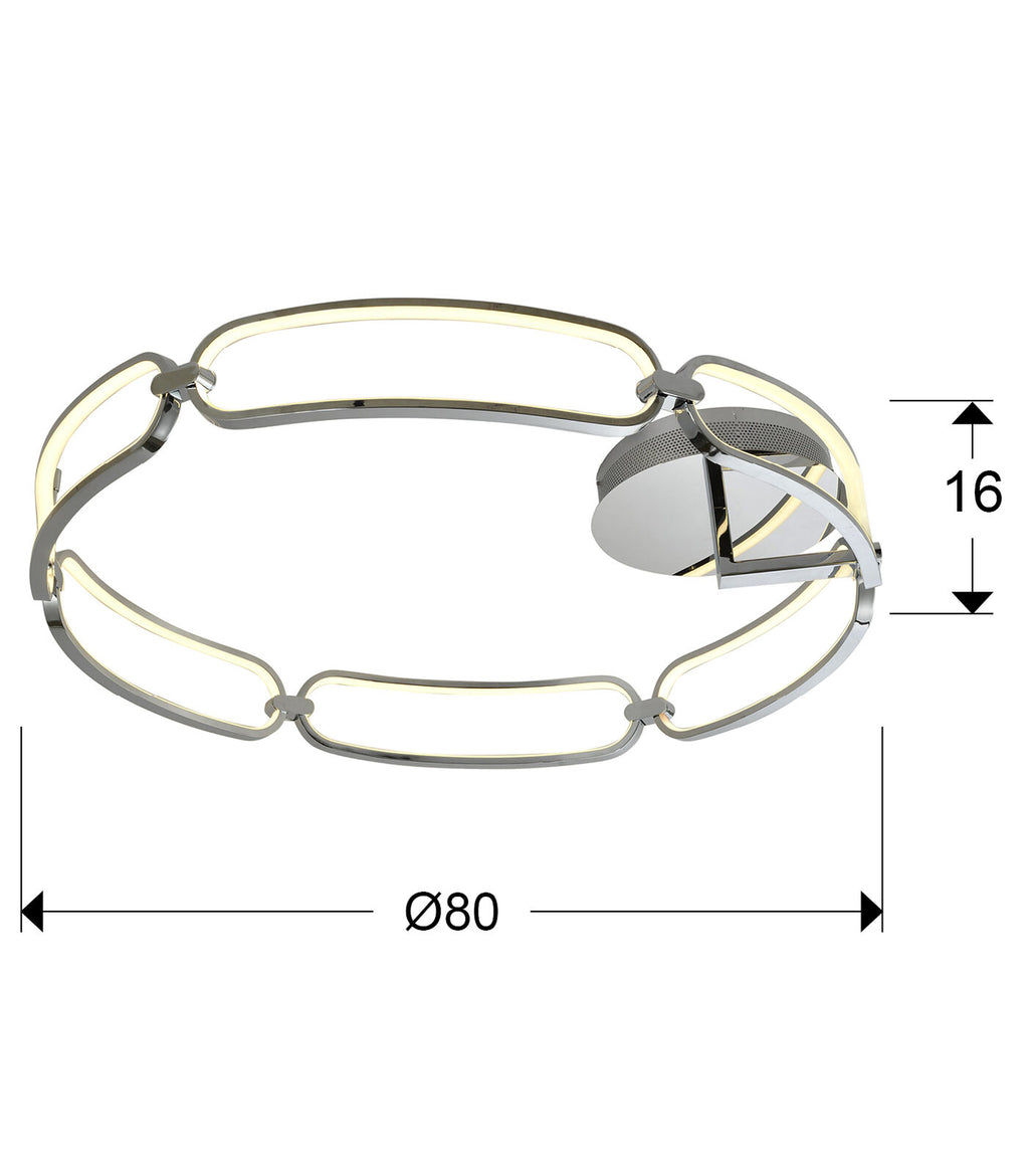 Plafón LED Colette Ø80 - medidas