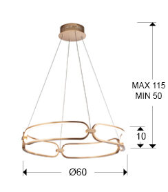Lámpara de techo Colette LED Ø60 dimable - medidas