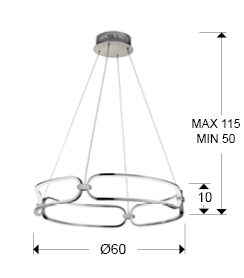 Lámpara de techo Colette LED Ø60 dimable - medidas