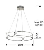Lámpara de techo Colette LED Ø60 dimable - medidas