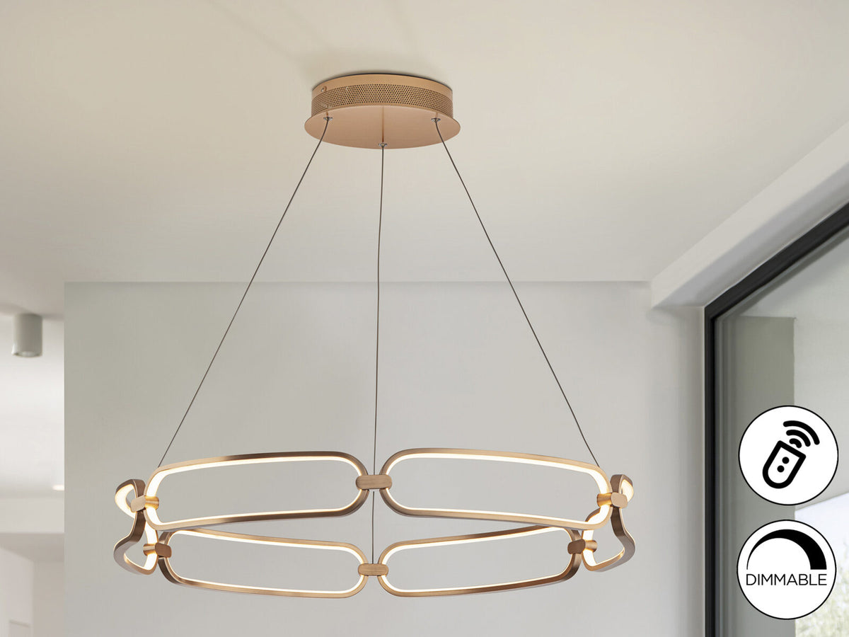 Lámpara de techo Colette LED oro rosa Ø80 dimable