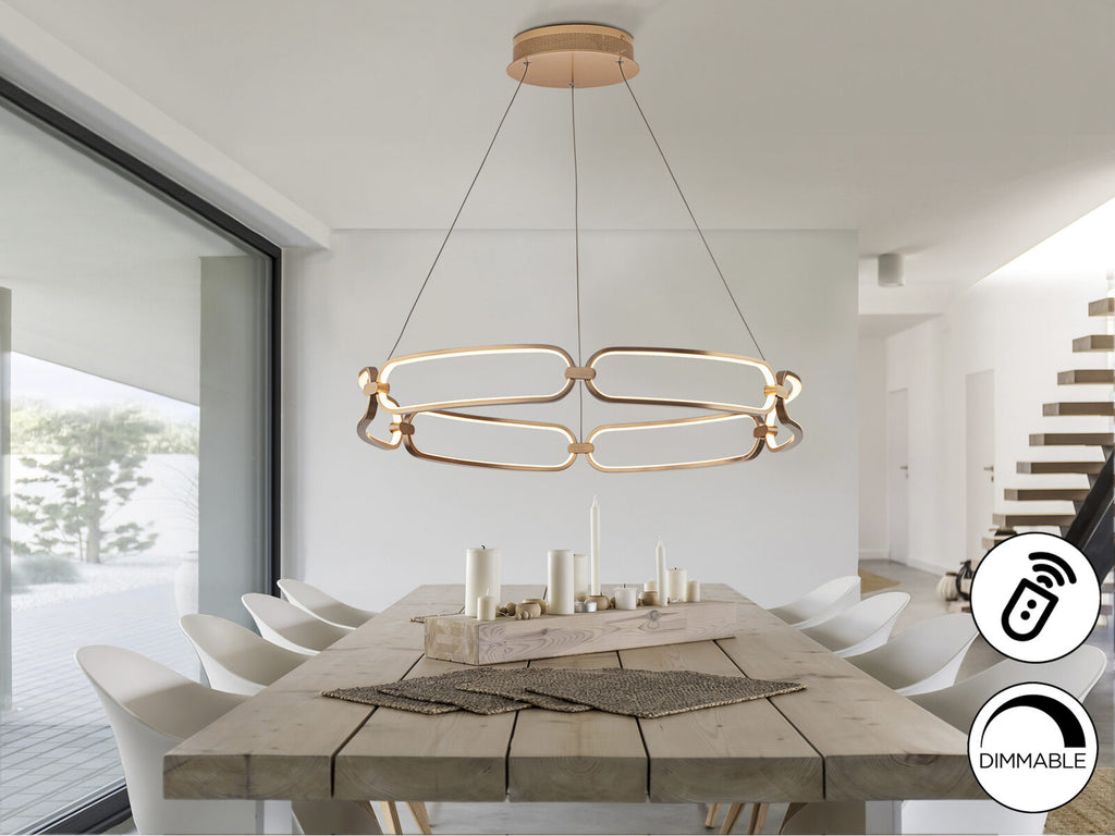Lámpara de techo Colette LED oro rosa Ø80 dimable