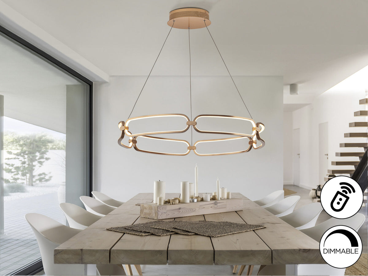Lámpara de techo Colette LED oro rosa Ø80 dimable