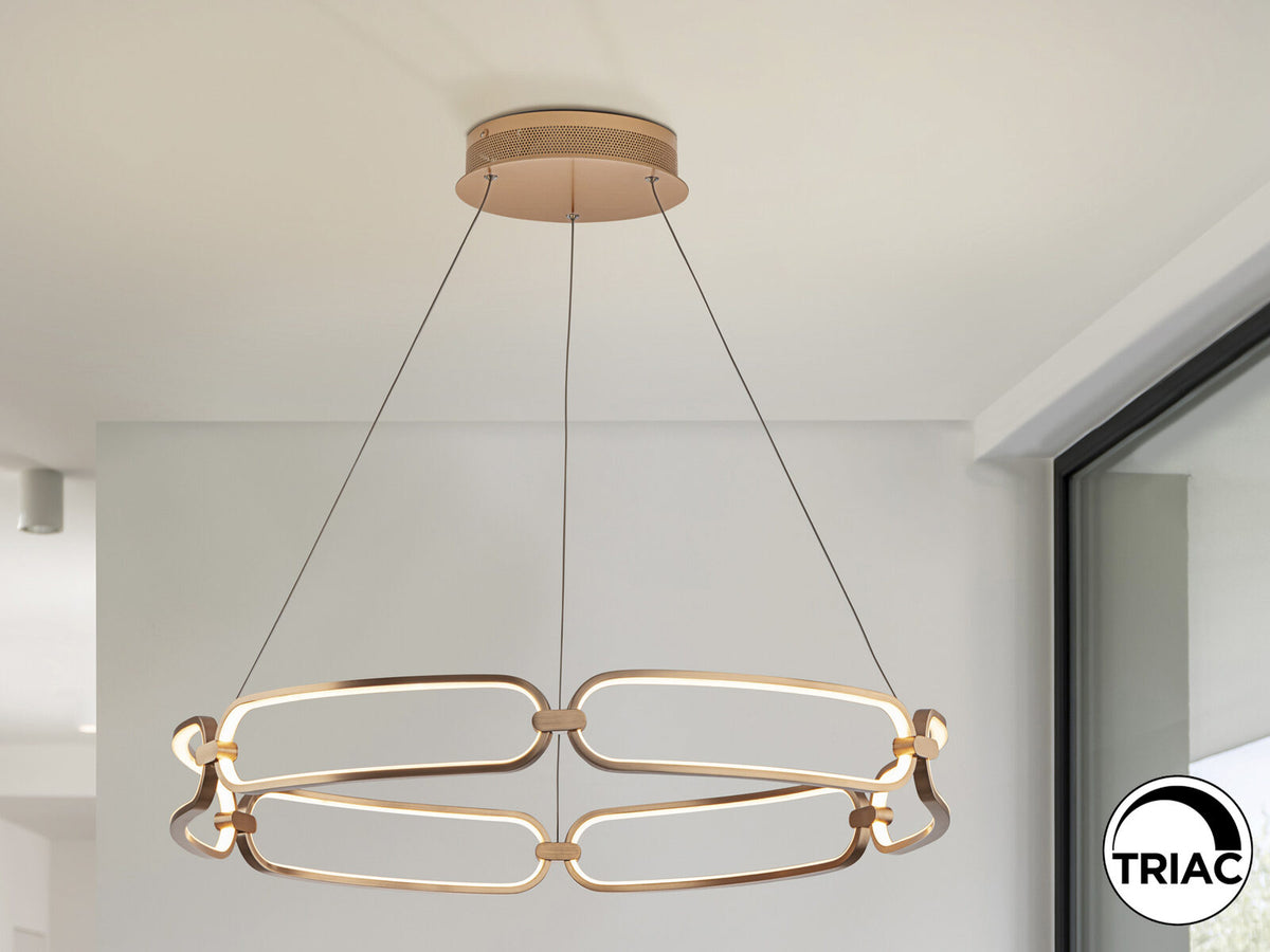 Lámpara de techo Colette LED oro rosa Ø80