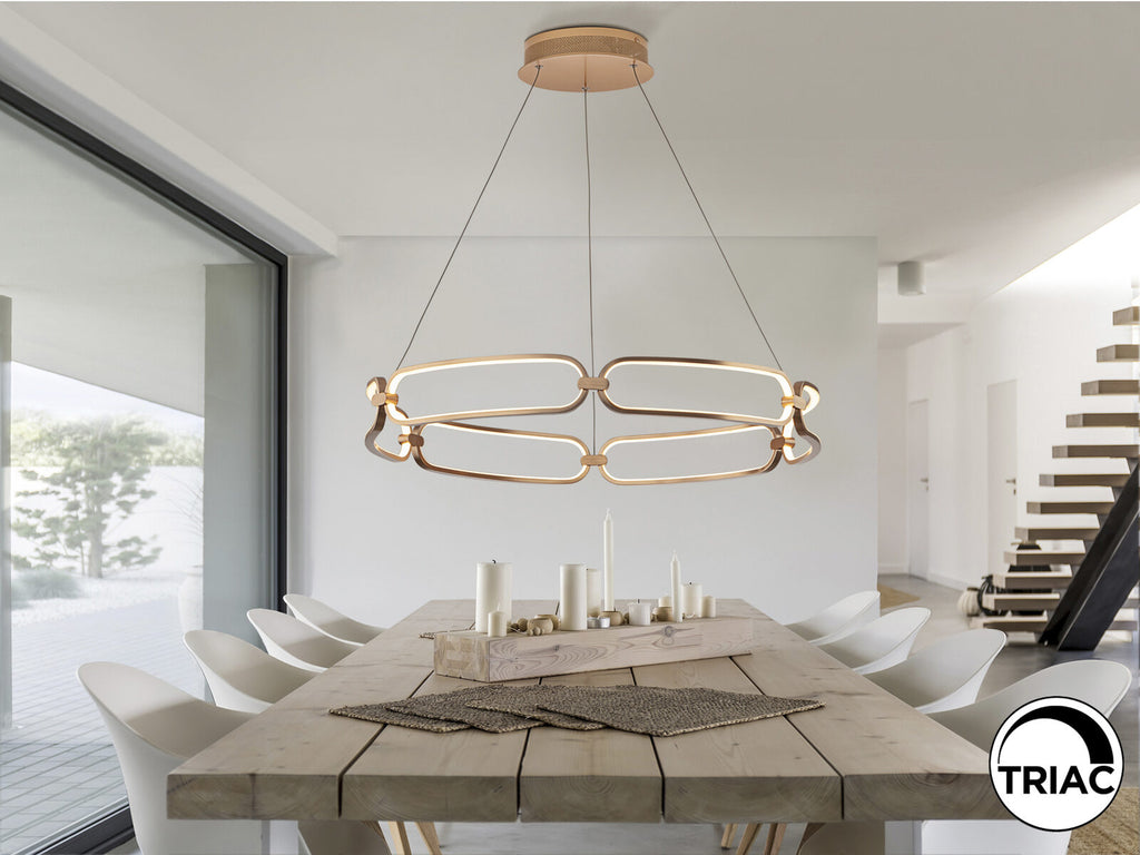 Lámpara de techo Colette LED oro rosa Ø80