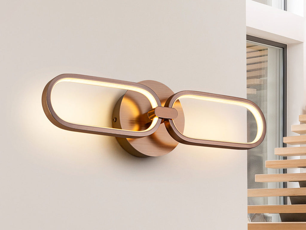 Aplique LED Colette 2 luces oro rosa