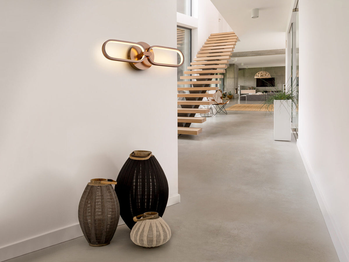 Aplique LED Colette 2 luces oro rosa
