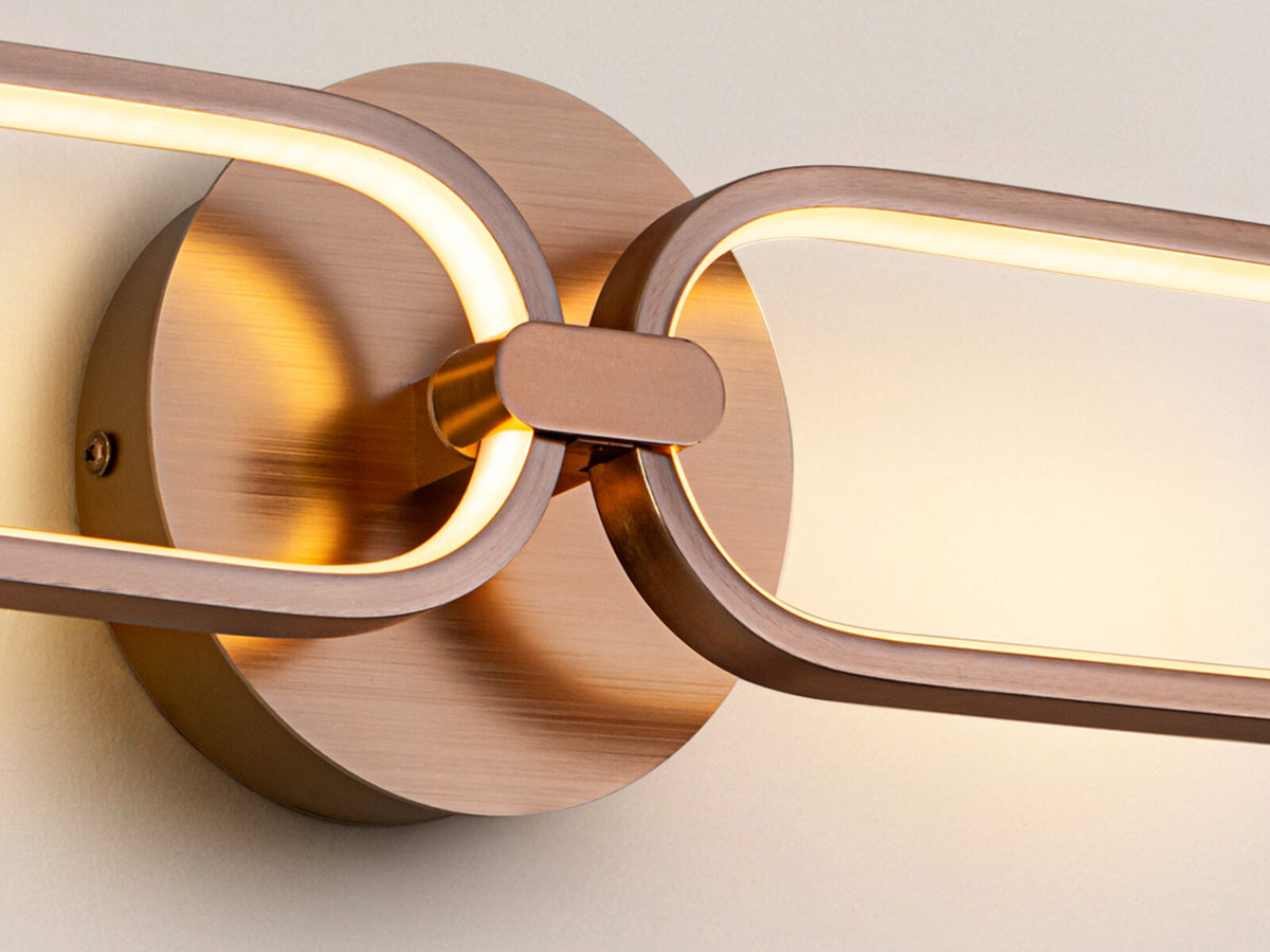 Aplique LED Colette 2 luces oro rosa
