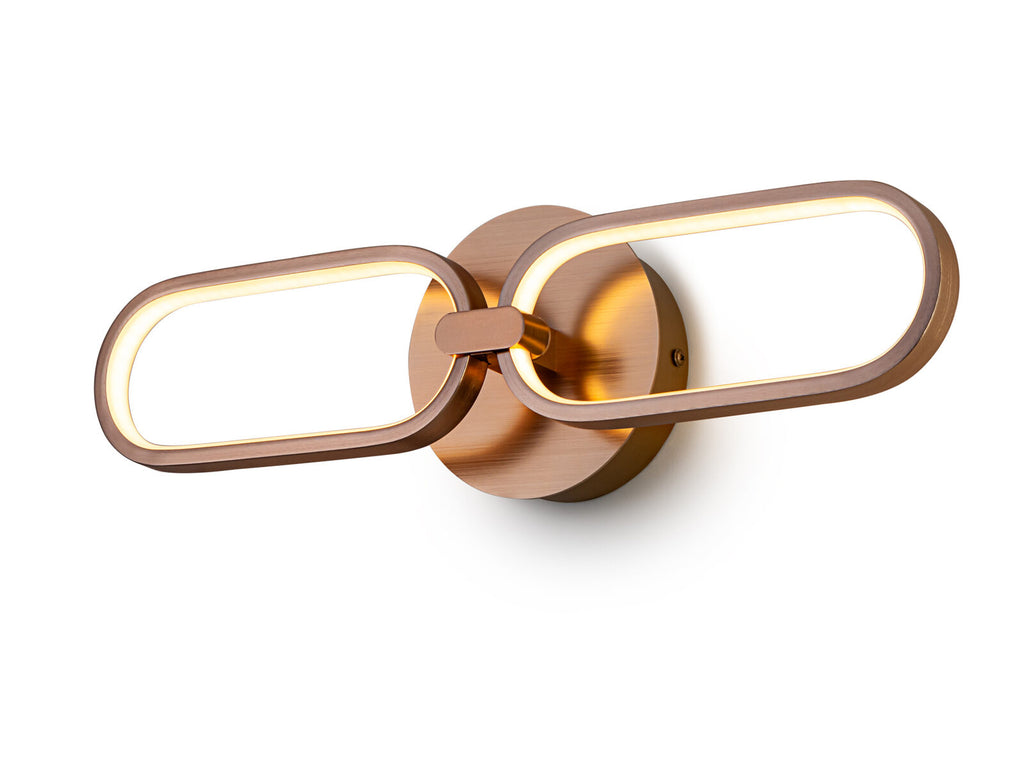 Aplique LED Colette 2 luces oro rosa