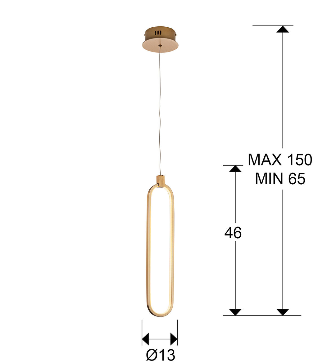 Lámpara colgante Colette 1 luz - medidas