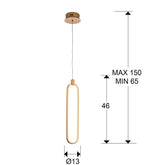 Lámpara colgante Colette 1 luz - medidas