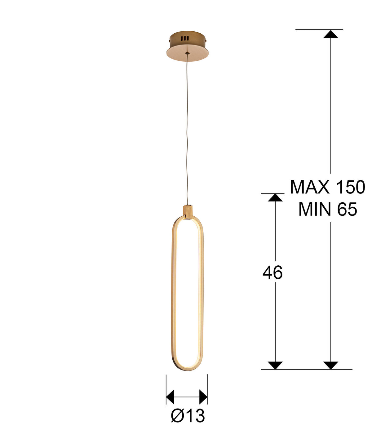 Lámpara colgante Colette 1 luz - medidas