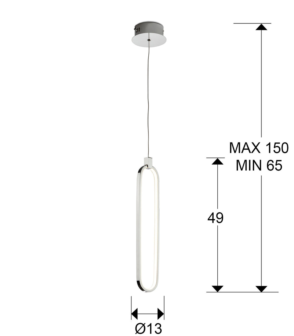 Lámpara colgante Colette 1 luz - medidas