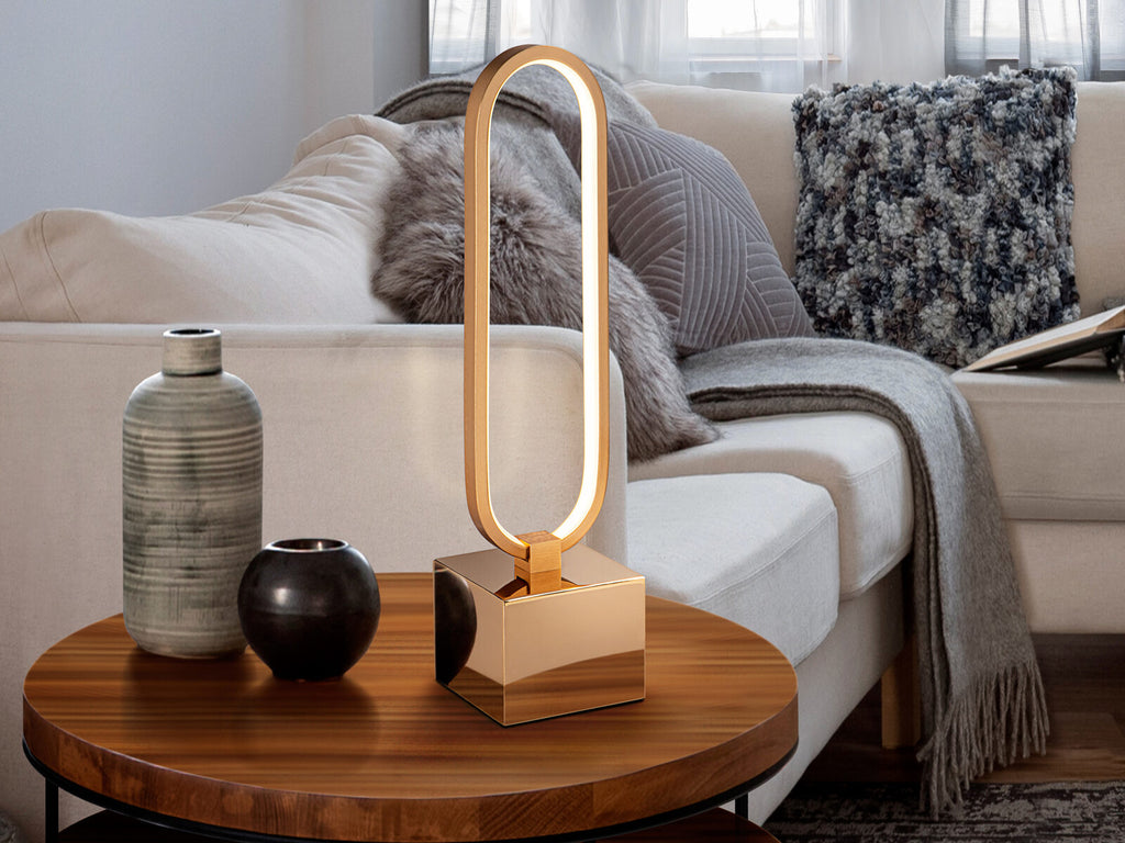 Lámpara de mesa Colette LED oro rosa