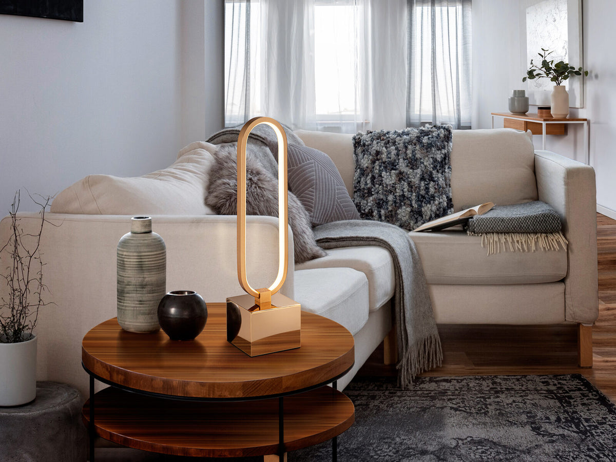 Lámpara de mesa Colette LED oro rosa