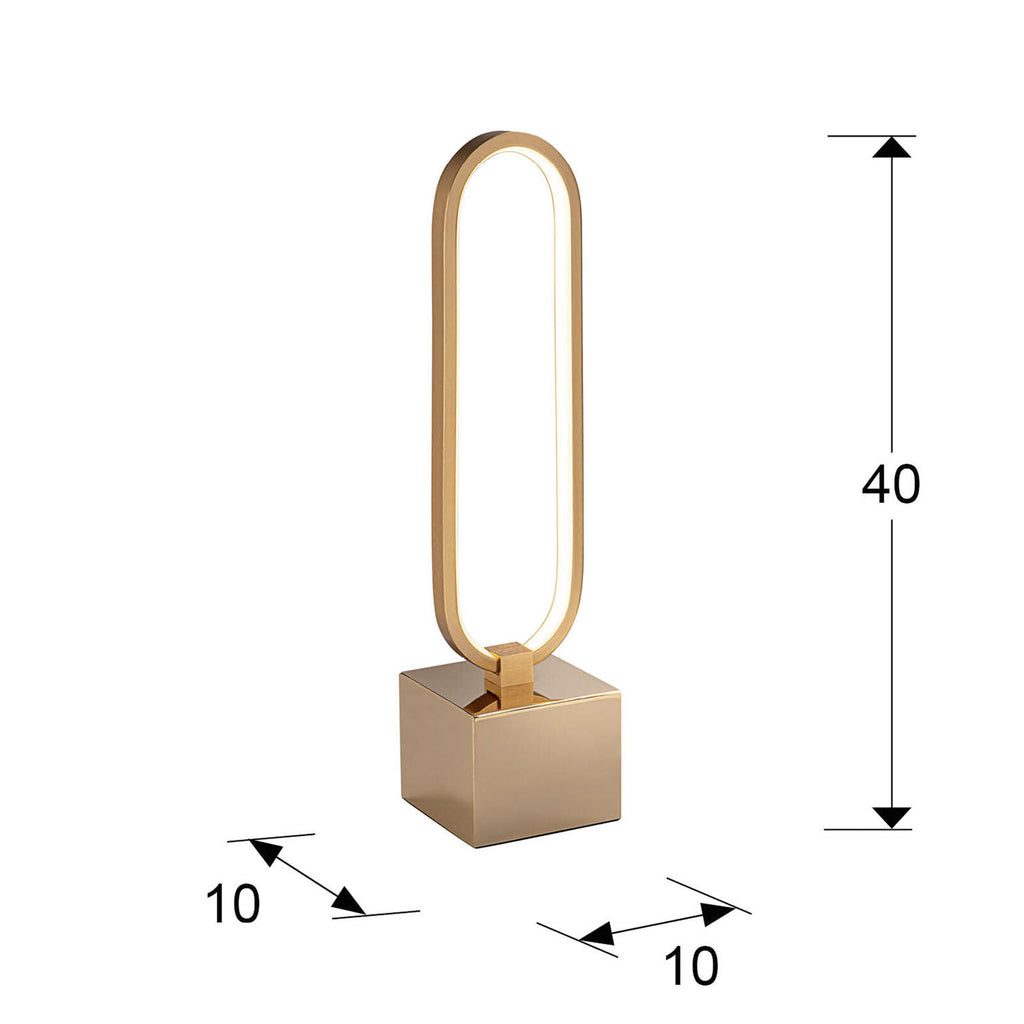 Lámpara de mesa Colette LED oro rosa - medidas