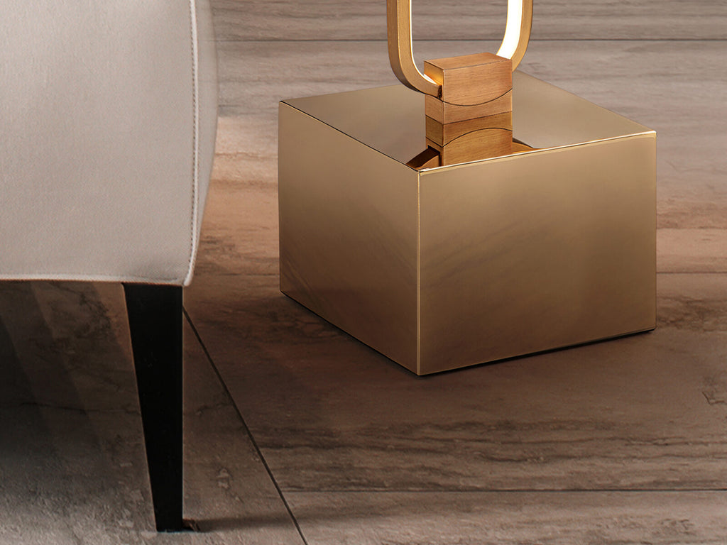 Lámpara de pie Colette 1 luz oro rosa